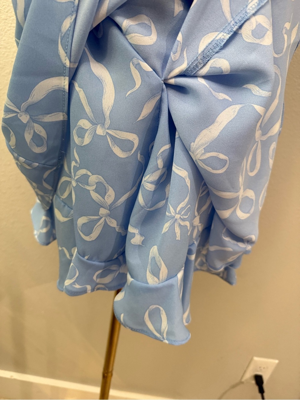 B Darlin NwT Light Blue Ribbon Print Slip Dress - Picture 3 of 4